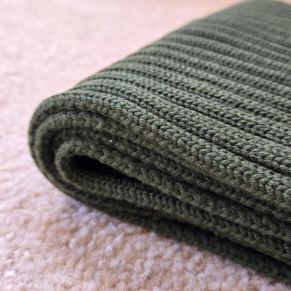 The Arrivals Wool Cashmere Rib Knit Scarf Green - Picture 10 of 13